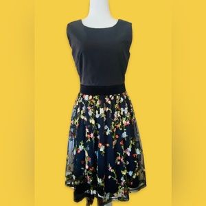 Black Floral Sleeveless Dress